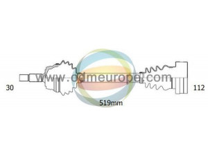 ODM-MULTIPARTS 18-213150 kardaninis velenas 
 Ratų pavara -> Kardaninis velenas
7L0407271, 7L0407271A, 7L0407271B