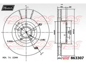 MAXTECH 863307.6060 stabdžių diskas 
 Stabdžių sistema -> Diskinis stabdys -> Stabdžių diskas
26300AE091, 26310AA021, 26310AA031
