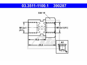 ATE 03.3511-1100.1 adapteris, stabdžių žarnelė
90 810 522 267, 2999 823 M1, 771 922 161