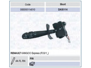MAGNETI MARELLI 000050114010 vairo kolonėlės jungiklis 
 Vidaus įranga -> Rankinės/kojinės svirties sistema
7701053058