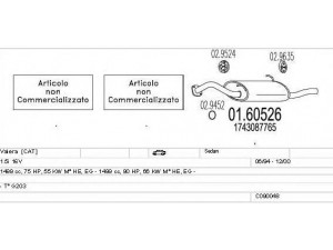 MTS C090048001421 išmetimo sistema 
 Išmetimo sistema -> Išmetimo sistema, visa