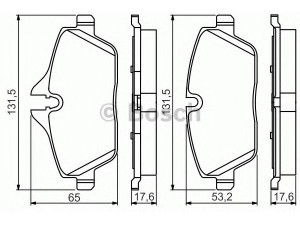 BOSCH 0 986 495 251 stabdžių trinkelių rinkinys, diskinis stabdys 
 Techninės priežiūros dalys -> Papildomas remontas
34 11 6 767 143, 34 11 6 767 144