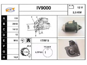 SNRA IV9000 starteris 
 Elektros įranga -> Starterio sistema -> Starteris