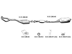 EBERSPÄCHER 212055 išmetimo sistema 
 Išmetimo sistema -> Išmetimo sistema, visa
