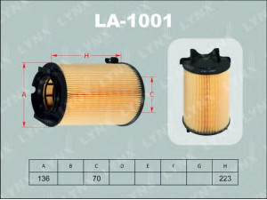 LYNXauto LA-1001 oro filtras 
 Filtrai -> Oro filtras
1F0 129 620, 3C0 129 620