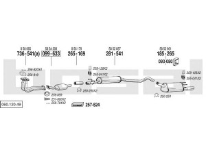 BOSAL 060.120.49 išmetimo sistema 
 Išmetimo sistema -> Išmetimo sistema, visa