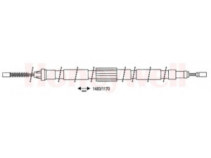 BENDIX 432917B trosas, stovėjimo stabdys 
 Stabdžių sistema -> Valdymo svirtys/trosai
4745K5, 9628846980