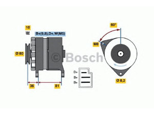 BOSCH 0 986 036 110 kintamosios srovės generatorius 
 Elektros įranga -> Kint. sr. generatorius/dalys -> Kintamosios srovės generatorius
1005370, 5023521, 5026102, 6192883