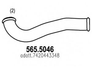 ASSO 565.5046 išleidimo kolektorius 
 Išmetimo sistema -> Išmetimo vamzdžiai
50106117028, 5010617029, 7420443348