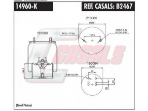CASALS B2467 dėklas, pneumatinė pakaba