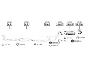 ASMET VO185110 išmetimo sistema 
 Išmetimo sistema -> Išmetimo sistema, visa