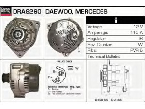 DELCO REMY DRA8260 kintamosios srovės generatorius 
 Elektros įranga -> Kint. sr. generatorius/dalys -> Kintamosios srovės generatorius
00915-49302