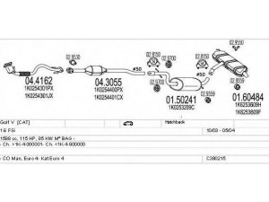 MTS C380215003022 išmetimo sistema 
 Išmetimo sistema -> Išmetimo sistema, visa