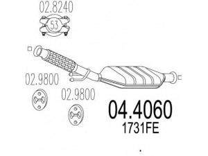 MTS 04.4060 katalizatoriaus keitiklis 
 Išmetimo sistema -> Katalizatoriaus keitiklis
1731FE