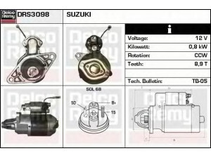 DELCO REMY DRS3098 starteris 
 Elektros įranga -> Starterio sistema -> Starteris
M2T40271, 31100-78611, 31100-79610