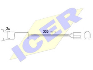 ICER 610449 E C įspėjimo kontaktas, stabdžių trinkelių susidėvėjimas 
 Stabdžių sistema -> Susidėvėjimo indikatorius, stabdžių trinkelės
DBC 6595, DBC 5042, DBC 6595