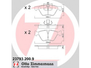 ZIMMERMANN 23793.200.9 stabdžių trinkelių rinkinys, diskinis stabdys 
 Techninės priežiūros dalys -> Papildomas remontas
34 11 6 763 617, 34 11 6 763 618