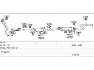 MTS C100494013211 išmetimo sistema 
 Išmetimo sistema -> Išmetimo sistema, visa