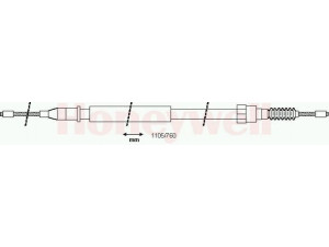 BENDIX 433104B trosas, stovėjimo stabdys 
 Stabdžių sistema -> Valdymo svirtys/trosai
24443834, 522655, 24443834