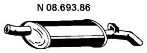 EBERSPÄCHER 08.693.86 galinis duslintuvas 
 Išmetimo sistema -> Duslintuvas
8 52 021, 8 52 039