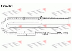 FTE FBS02094 trosas, stovėjimo stabdys 
 Stabdžių sistema -> Valdymo svirtys/trosai
8Z0 609 721 B, 8Z0 609 721 F, 8Z0 609 722 C