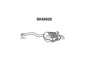 VENEPORTE SK60020 galinis duslintuvas 
 Išmetimo sistema -> Duslintuvas
1K5253609B