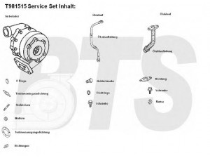 BTS Turbo T981515 kompresorius, įkrovimo sistema 
 Išmetimo sistema -> Turbokompresorius