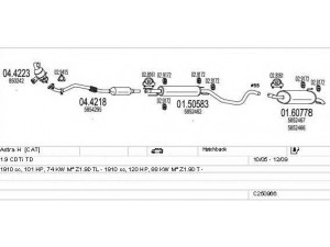 MTS C250966011464 išmetimo sistema 
 Išmetimo sistema -> Išmetimo sistema, visa