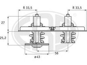 ERA 350296 termostatas, aušinimo skystis 
 Aušinimo sistema -> Termostatas/tarpiklis -> Thermostat
1 358 995, 1 404 924