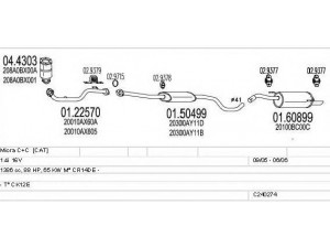 MTS C240274010495 išmetimo sistema 
 Išmetimo sistema -> Išmetimo sistema, visa