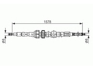 BOSCH 1 987 482 243 trosas, stovėjimo stabdys 
 Stabdžių sistema -> Valdymo svirtys/trosai
6092734, 6094082