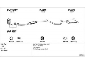 FENNO PE515 išmetimo sistema 
 Išmetimo sistema -> Išmetimo sistema, visa