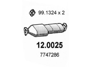 ASSO 12.0025 katalizatoriaus keitiklis 
 Išmetimo sistema -> Katalizatoriaus keitiklis
60812447, 7747286, 60812447, 7747286