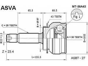 ASVA MT-36A43 jungčių komplektas, kardaninis velenas 
 Ratų pavara -> Sujungimai/komplektas
MR553009, MR553010