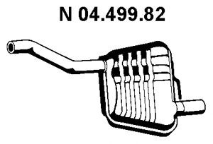 EBERSPÄCHER 04.499.82 galinis duslintuvas 
 Išmetimo sistema -> Duslintuvas
1 061 971, 1 067 751, 1 121 653