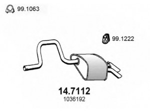 ASSO 14.7112 galinis duslintuvas 
 Išmetimo sistema -> Duslintuvas
1026359, 1026385, 1036192, 1059925