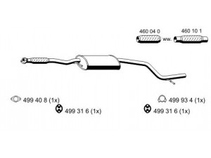 ERNST 343176 vidurinis duslintuvas 
 Išmetimo sistema -> Duslintuvas
1 011 087, 1 465 056