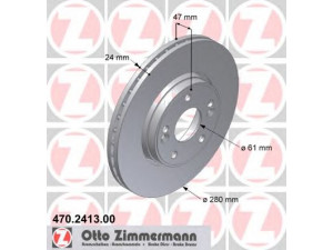 ZIMMERMANN 470.2413.00 stabdžių diskas 
 Dviratė transporto priemonės -> Stabdžių sistema -> Stabdžių diskai / priedai
7701 206 613, 8200 007 121