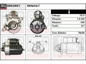 DELCO REMY DRS3861 starteris 
 Elektros įranga -> Starterio sistema -> Starteris
310245, 7700740076, 7700759283