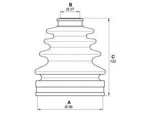 OPEN PARTS SJK7154.00 gofruotoji membrana, kardaninis velenas 
 Ratų pavara -> Gofruotoji membrana
1J0407285A, 1K0498203A, 7701470155