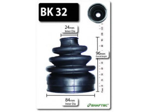 SHAFTEC BK32 gofruotoji membrana, kardaninis velenas 
 Ratų pavara -> Gofruotoji membrana