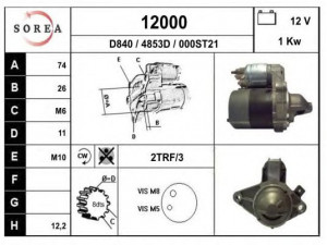 EAI 12000 starteris 
 Elektros įranga -> Starterio sistema -> Starteris
281000Q012
