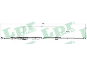 LPR C1098B trosas, stovėjimo stabdys 
 Stabdžių sistema -> Valdymo svirtys/trosai
1T0609721K, 1T0609721L, 1T0609721M