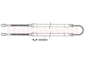 BENDIX 431405B trosas, stovėjimo stabdys 
 Stabdžių sistema -> Valdymo svirtys/trosai
93801482, 93801482