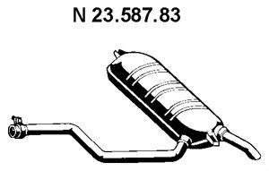 EBERSPÄCHER 23.587.83 galinis duslintuvas 
 Išmetimo sistema -> Duslintuvas
124 490 21 21, 124 491 88 01