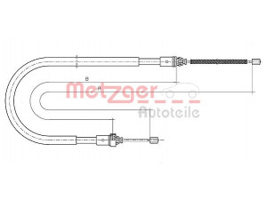METZGER 10.6777 trosas, stovėjimo stabdys 
 Stabdžių sistema -> Valdymo svirtys/trosai
7700 841 026