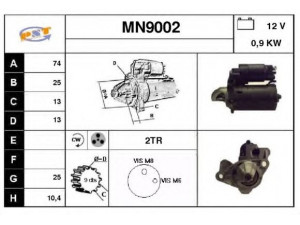 SNRA MN9002 starteris 
 Elektros įranga -> Starterio sistema -> Starteris
12411489995, NAD101481