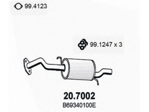 ASSO 20.7002 galinis duslintuvas 
 Išmetimo sistema -> Duslintuvas
B32340100F, B32340100H, B69340100B