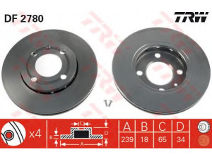 TRW DF2780 stabdžių diskas 
 Stabdžių sistema -> Diskinis stabdys -> Stabdžių diskas
6N0615301C, 6N0615301F, 6NO615301C