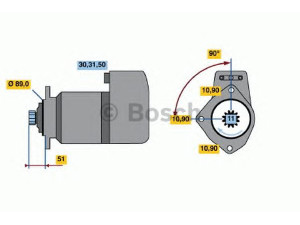 BOSCH 0 001 417 024 starteris
B 941 506, 01174647, 117 4647